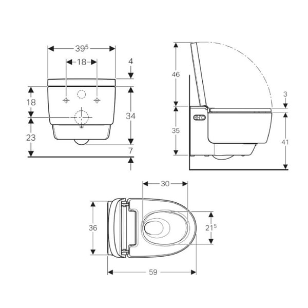 Λεκάνη κρεμαστή Geberit AquaClean Mera Classic